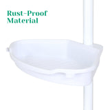 Corner Shower Caddy with Tension Pole 4-Tier Adjustable Shelves Bathroom Storage Organizer with Rubber Pad,101.6 - 122 Inch H