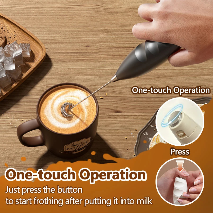 Handheld Milk Frother Foam Maker For Latte Mini Whisk Coffee Cappuccino Frappe Matcha Hot Chocolate Egg Beater Drink Mixer