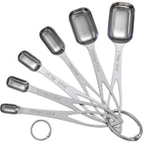 6pcs/set Food-grade Stainless Steel Measuring Spoon Anti-Scratch Sugar Coffee Powder Spice Scoop for Home Baking Daily Cooking