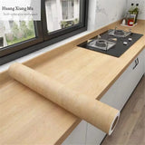 55cm Width Waterproof Vinyl Wood Grain Stickers Self Adhesive Wallpaper for Wardrobe Cupboard Table Closet Bedroom Home Decor