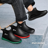 Couples Short Rain Shoes Fashion Light Waterproof Shoes Non-Slip Sports Korean Rain Boots
