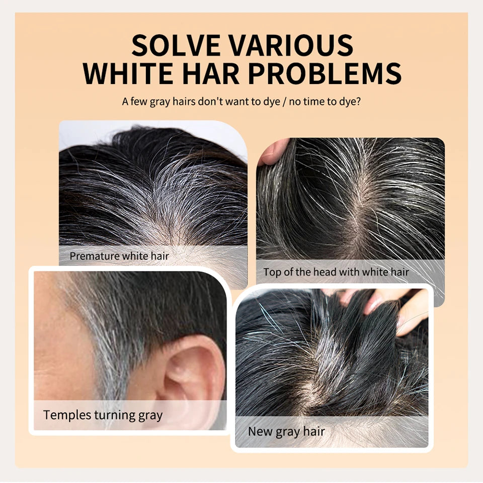 2in1 Hair Dye Stick with Comb Black Brown Coffee Long Lasting Temporary Hair Coloring Covered White Hairs Hairline Pen Washable