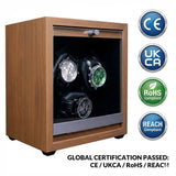 Watch Winder for Automatic Watches Box Storage 3 Slots Mechanical Watch Case Black Walnut Wood Safe Display Box LED Light