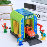 Set Police Thief Catching Building Block Suit Compatible With Wooden Train Track Plastic Police Station Children's Toys Gifts