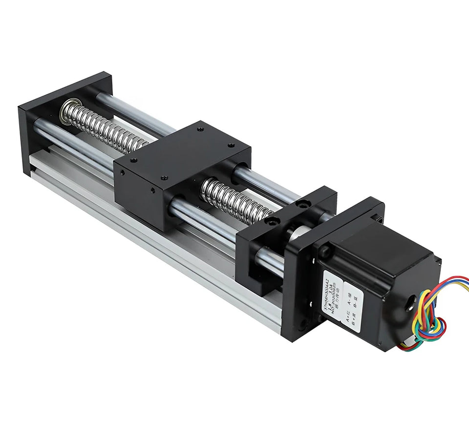 Linear Rail Kit Sliding Table Ball Screw Module Slide Stage 50-300mm Stroke Nema23 Stepper Motor 1.2Nm Power Supply Driver CNC