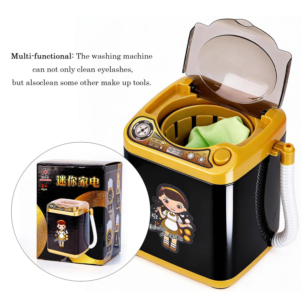 Lash Washing Machine Mini Electric Dehydration Washer Toy Powder Puff Beauty Egg Makeup Brush Washing Machine Toys Coffee Mixer
