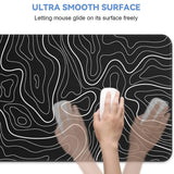 1Pcs Gaming Mouse Pad Large Keyboard Pad 31.5 x 11.8in Topographic Mouse Pad Black and White Mouse Pad for Keyboard with Anti-S