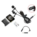 Professional Dual Mini Lavalier Microphone 3.5mm Mini Collar Clip Microphone Mic Studio Lapel Condenser Smartphones Microphone