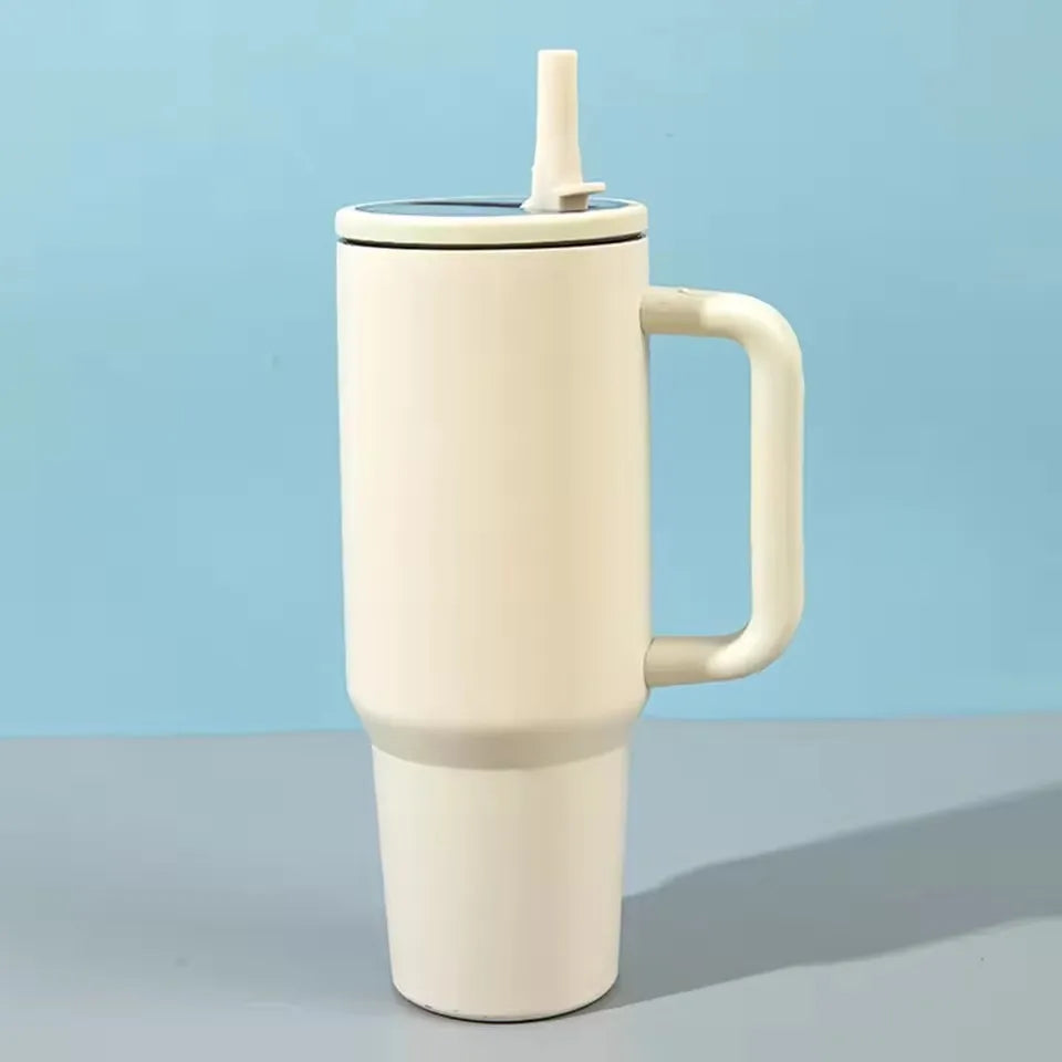 40 oz Insulated Tumbler with Handle Straw Double Wall Vacuum Leakproof Thermal Iced Travel Mug Hot Drink Coffee Cup with Lid