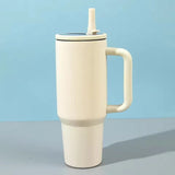 40 oz Insulated Tumbler with Handle Straw Double Wall Vacuum Leakproof Thermal Iced Travel Mug Hot Drink Coffee Cup with Lid