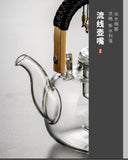Steaming and boiling teapot, heating and boiling tea, glass kettle, household tea set, boiling