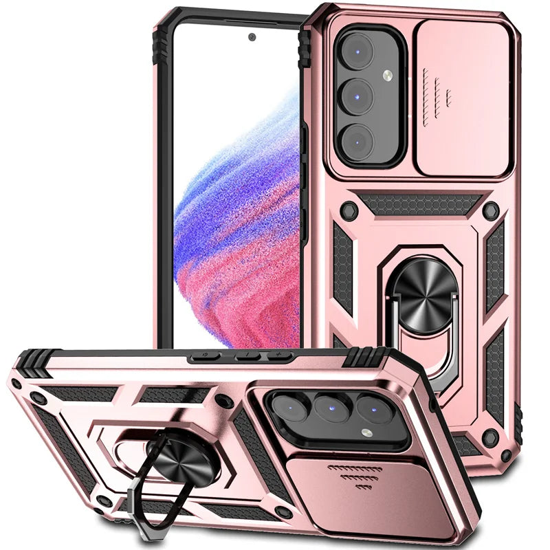 For Samsung Galaxy A14 A34 A54 5G Case Slide Camera Protect Armor Phone Case For Samsung A54 A 14 34 54 Magnet Holder Ring Cover