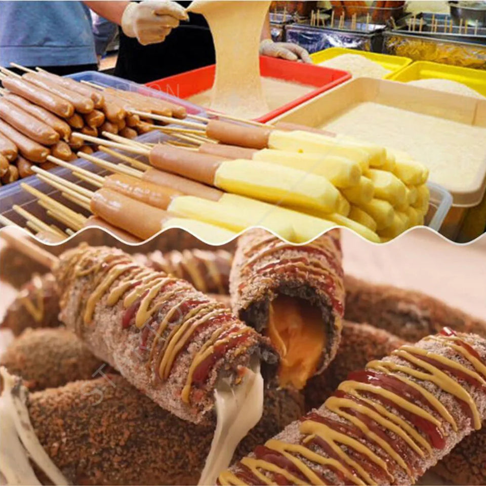 Commercial Korean 12L Cheese Corn Hot Dog Deep Fryer Machine Cheese Electric Mozzarella Fryer for Food Truck