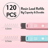 Cute Mechanical Pencil Set 6 Pastel Mechanical Pencils 0.5 0.7mm 120 HB Leads 3 Erasers 9 Eraser Refills Aesthetic School Supply