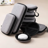 Mini Grey Digital Storage Bag Hard EVA Case Portable Electronics Organizer for USB Cable Charger U Stick Travel Accessories