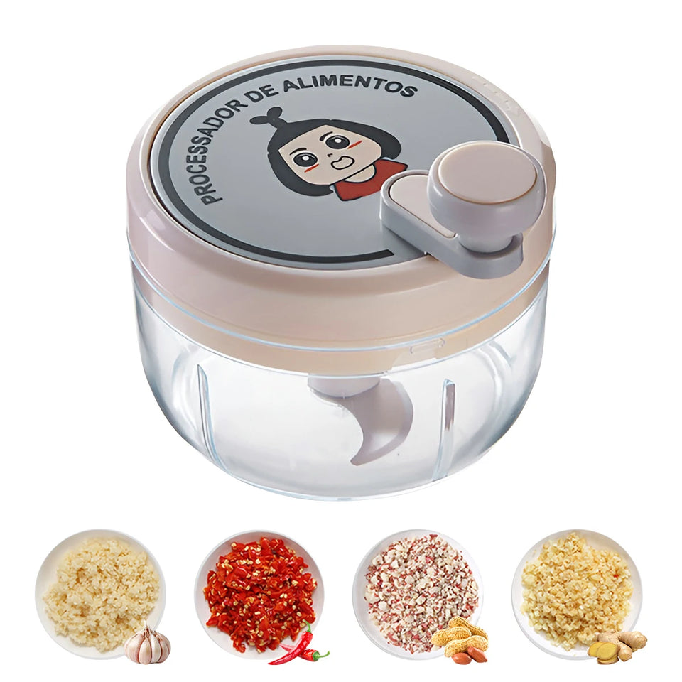 Garlic Crusher, Highly Efficient Masher Chopper for Home, Multifunctional Manual Grinder with Safe Blades