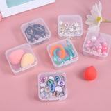 60/6PCS Mini Storage Box Transparent Square Plastic Box Earrings Jewelry Packaging Storage Small Square Box Jewelry Organizer