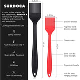 Silicone Pastry Basting Brush - 2Pcs 10 + 8 in Heat Resistant Brush for Baking Cooking Food BPA Free Kitchen Brush for Sauce Bu