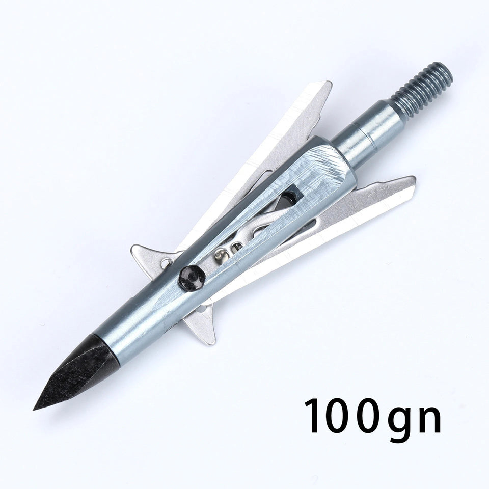 3pcs Hunting Broadhead 100gn-150gn ArrowHead Arrows Points for Compound Recurve Traditional Bow Crossbow Hunting Archery Outdoor