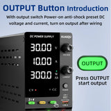 Adjustable DC Power Supply 30V 5A 10A,Bench Power Supply,24V 36V 48V 72V Battery Charging,Reverse Polarity Protection,Activate