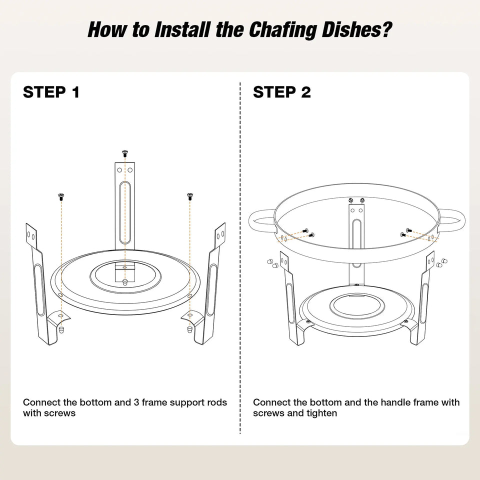 2/4 Pack Chafing Dish Buffet Stainless Steel Chafer Pan Round Catering Warmer w/Glass Lid for Party Banquet
