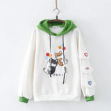Harajuku Funny Women Hoodies 100% Cotton Winter Plus Fleece Cute Pink Anime Sweatshirt Teen Girl Kawaii Long Sleeve Y2K Hoodie