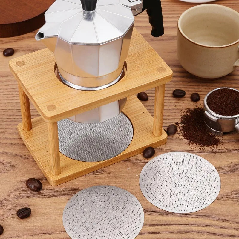 Coffee Filter Holder Stainless Steel Reusable Dripper Fine Mesh Cone Coffee Strainer Espresso Coffee Puck Screen Barista Tool