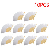 1-50PCS Paper Bamboo Folding Hand Fan Wedding Personalized Fans Party Decor Art Craft DIY Folding Fan for Wedding Party Decor