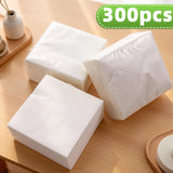 600 and 300 Pieces of White Napkins, 9× 9inch Double-Layer Disposable Dining Napkins, Foldable to 4.5× 4.5inch , Soft and Absorbent, Suitable for Home, Restaurant, Wedding, Party, and Commercial Use