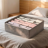 24-Compartment Organizer for Underwear Socks Bra Pants Scarf Tie Storage Box Wardrobe Drawer Organizers Foldable Case
