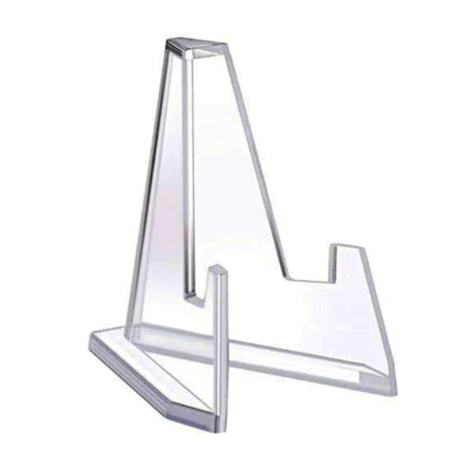 10PCS Acrylic Display Holder Transparent Triangle Commemorative Coin Photo Card Holder Display Rack Phone Stand Home Decor