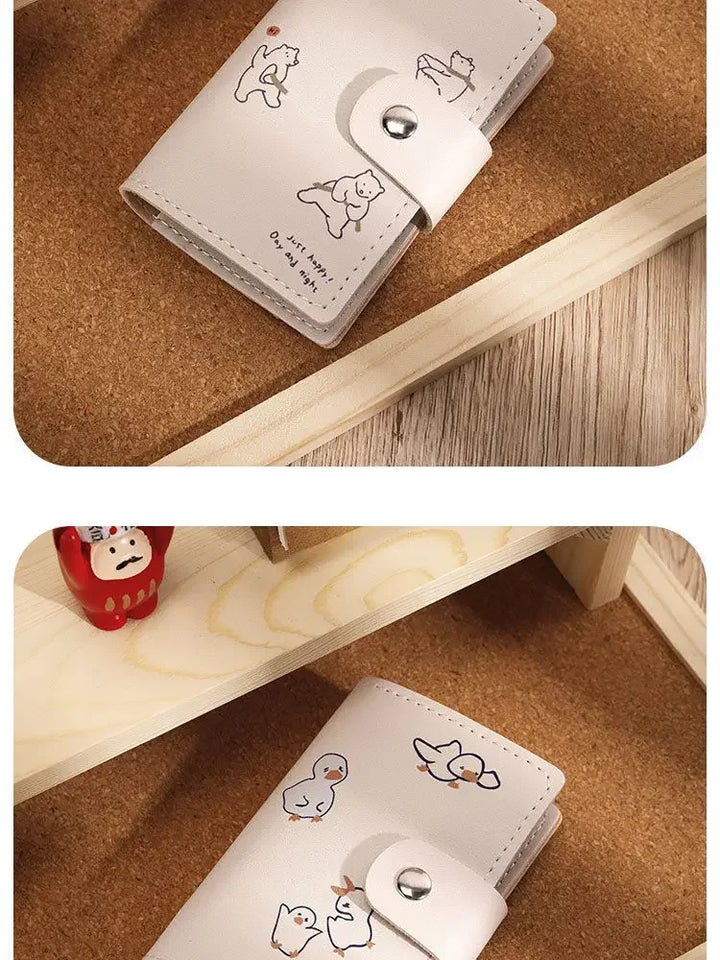 10 Slots Card Holder Business Card Photocards Holder Kawaii Credit Bank Card Case Portable Cash Clutch Wallet Desk Organizer