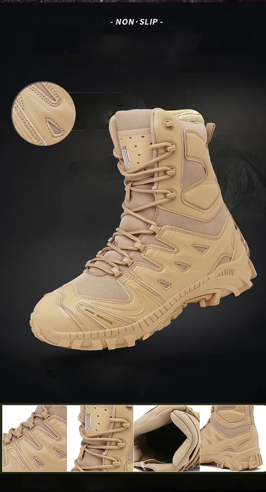 Special Forces Desert Combat Tactical Men's Tall Boots Wear-resistant Training Boots Waterproof Outdoor Mountaineering Sports Cl