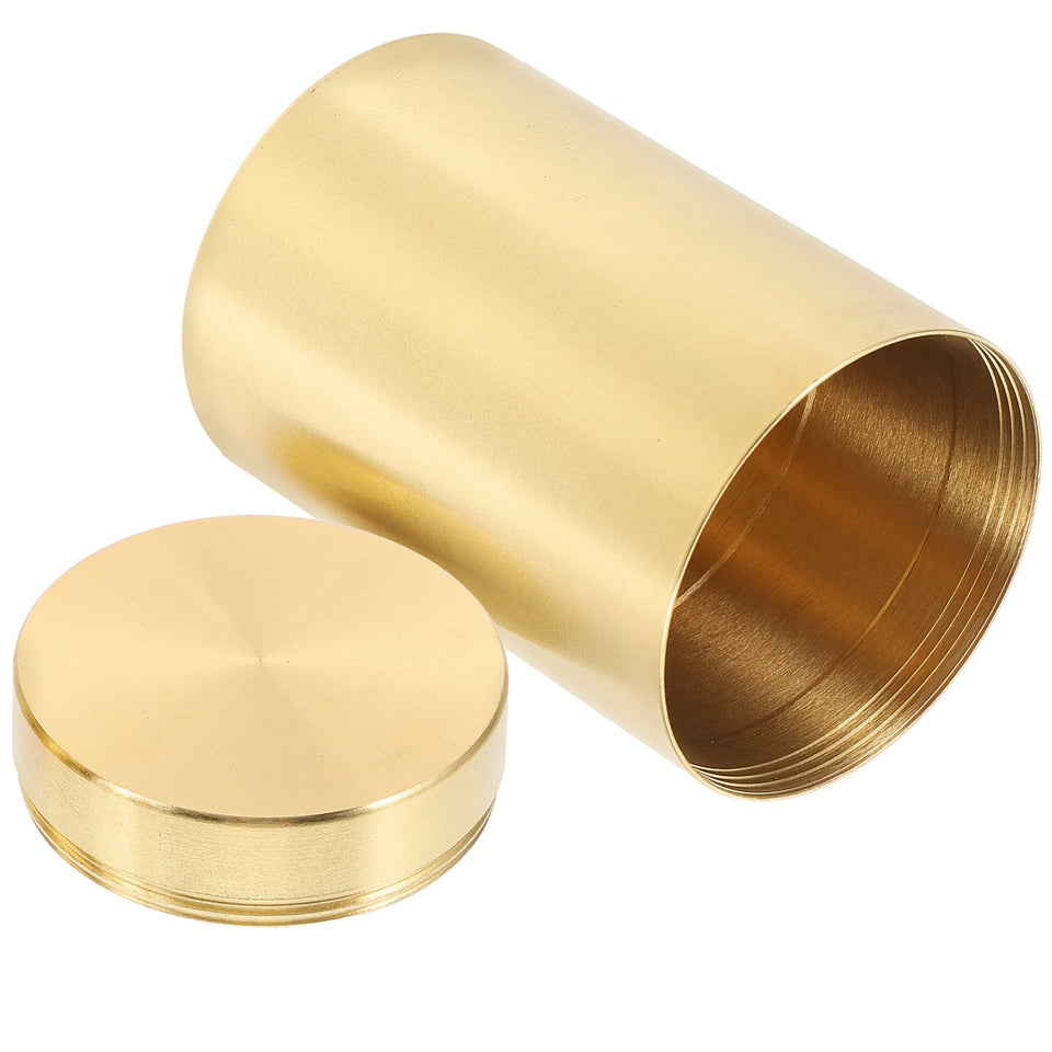 1Pcs Brass Tea Canister Waterproof Sealed Container for Storing Cereals Coffee Beans Dried Fruits Home Kitchen Storage Bottle
