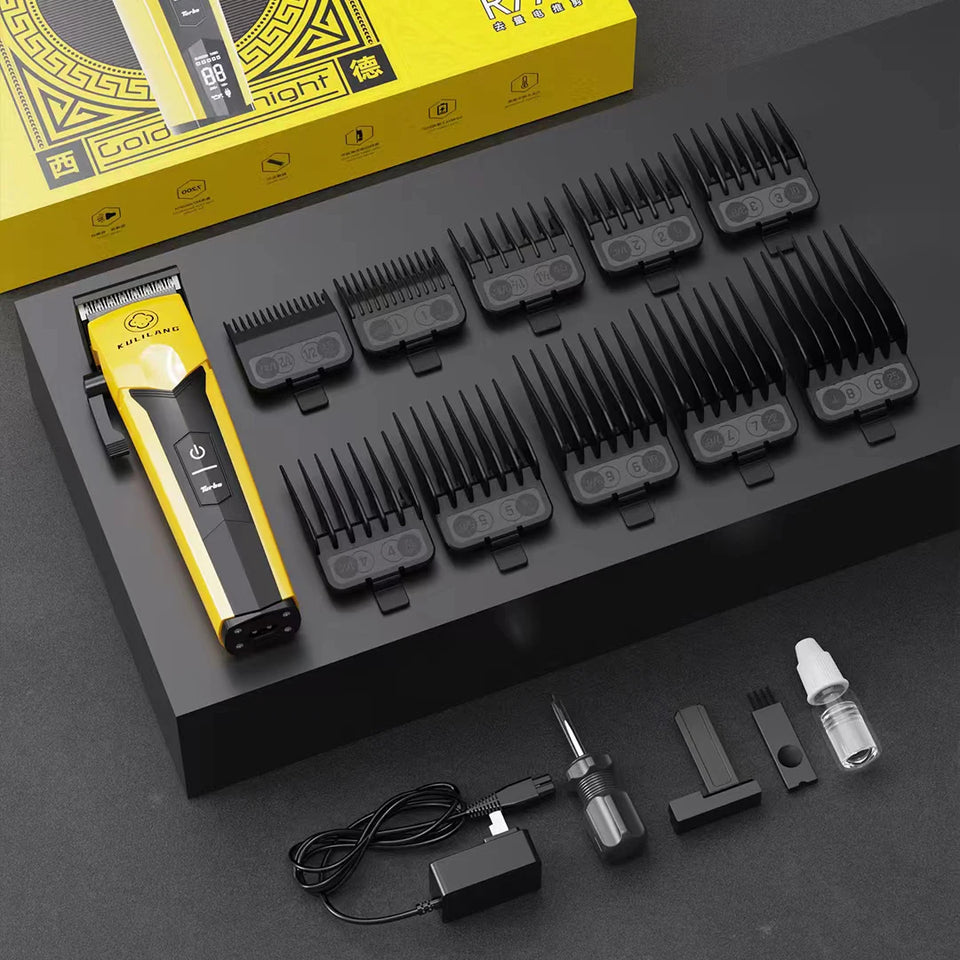 Kulilang Madeshow R77F Hair Clipper with Replacement Blade Hair Trimmer for Men Professional Rechargeable Hair Cutting Machine