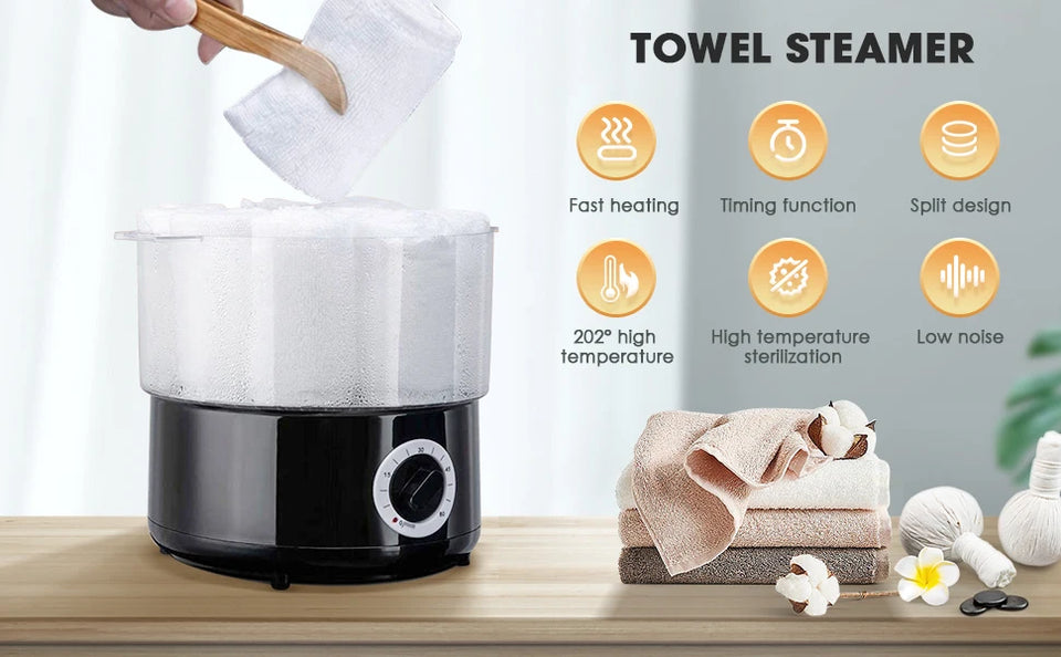 Towel Steamer Quick Heating Hot Towel Warmer Spa Towel Heater SPA Facial 202°F In 10mins Skin Moisturizing Tool Facials, Shaving