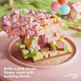 Coffee Ice Cream Flower Shop Store Street View Food House Building Blocks Kit Girls Bricks Model Kids Toy Mini Assembly Bricks