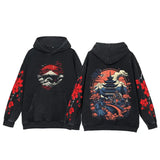 Y2K Anime Hoodies Men Ukiyoe Oversized Loose Vintage Acid Wash Hooded Sweatshirt Women Goth Harajuku Cotton Long Sleeve Pullover
