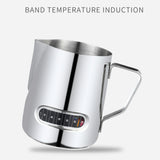 350/600ml Stainless Steel Coffee Latte Cup With Temperature Display Milk Foam Pitcher Espresso Pot Milk Sparkling Cream Cup