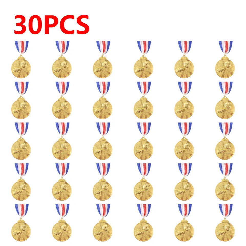 1-30PCS Zinc Alloy Award Medals Gold Silver Bronze Prizes Award Soccer Football Medals for Championship Sports Competition