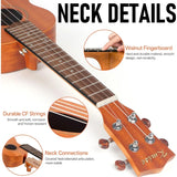 Professional 23inch Concert Mahogany Ukulele for Adult Beginners with Free Online Lessons Complete Starter Kit Including Gig Ba