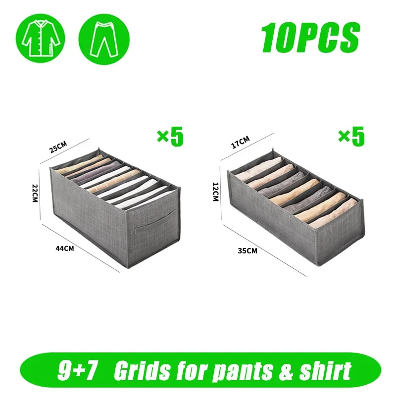 Closets Clothes Organizer Pants Jeans Storage Box Cabinet Organizer Drawers Underwear Socks T-Shirt Wardrobe Storage Organizers