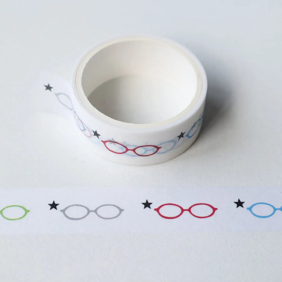 1.5cm x 3m Korean Sweet Cool Washi Tape Star Glasses Leopard Print Polka Dot DIY Journal Collage Decorative Tape Roll