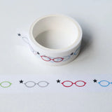 1.5cm x 3m Korean Sweet Cool Washi Tape Star Glasses Leopard Print Polka Dot DIY Journal Collage Decorative Tape Roll