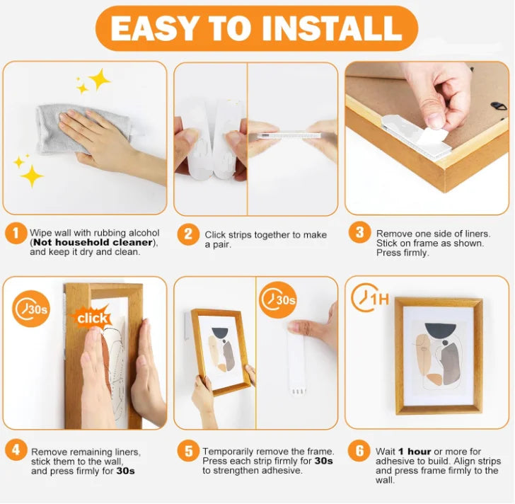 Dual Lock Picture Hanging Strips Heavy Duty picture Hangers for Walls Damage Free Removal Wall Picture Hangers Without Nails