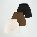 High-waisted Yoga Pant For Women, Designed To Lift And Shape, Tight-fitting With Solid Color And Ribbed Texture, Sports  Shorts