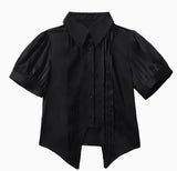 Original Dark Goth Prince Clothing Set New Spring Summer Women's Cool Black Shirt Irregular Vest Shorts 3 Piece Suit Outfits