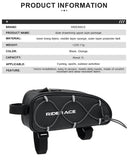 RIDERACE Bicycle Top Tube Bag Portable PU Rainproof Waterproof MTB Gravel Bike Handlebar Front Bag Road Cycling Accessories
