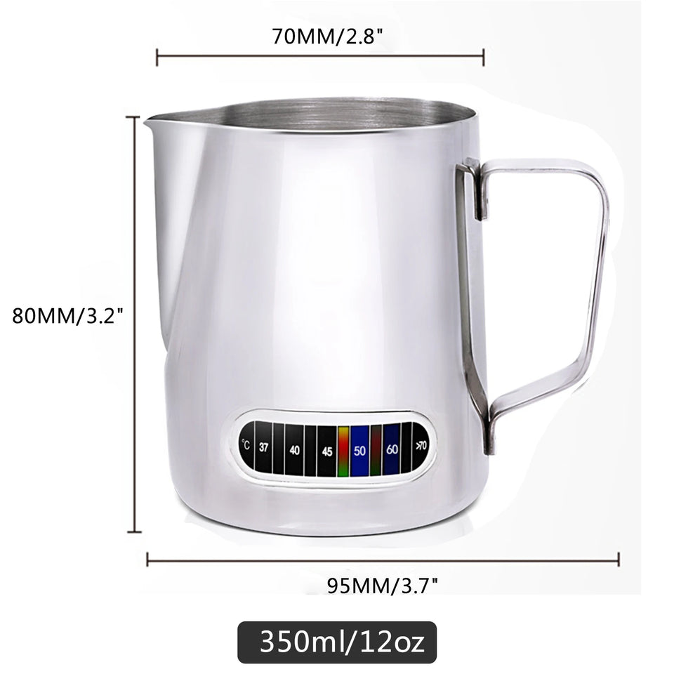 350/600ml Stainless Steel Coffee Latte Cup With Temperature Display Milk Foam Pitcher Espresso Pot Milk Sparkling Cream Cup