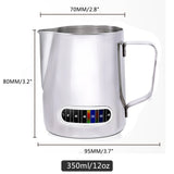 350/600ml Stainless Steel Coffee Latte Cup With Temperature Display Milk Foam Pitcher Espresso Pot Milk Sparkling Cream Cup